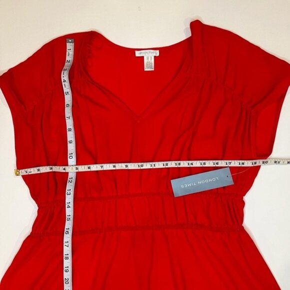 NWT LONDON TIMES T6099M V Neck Cap Sleeve A-Line Dress Size 10 - Picture 8 of 13